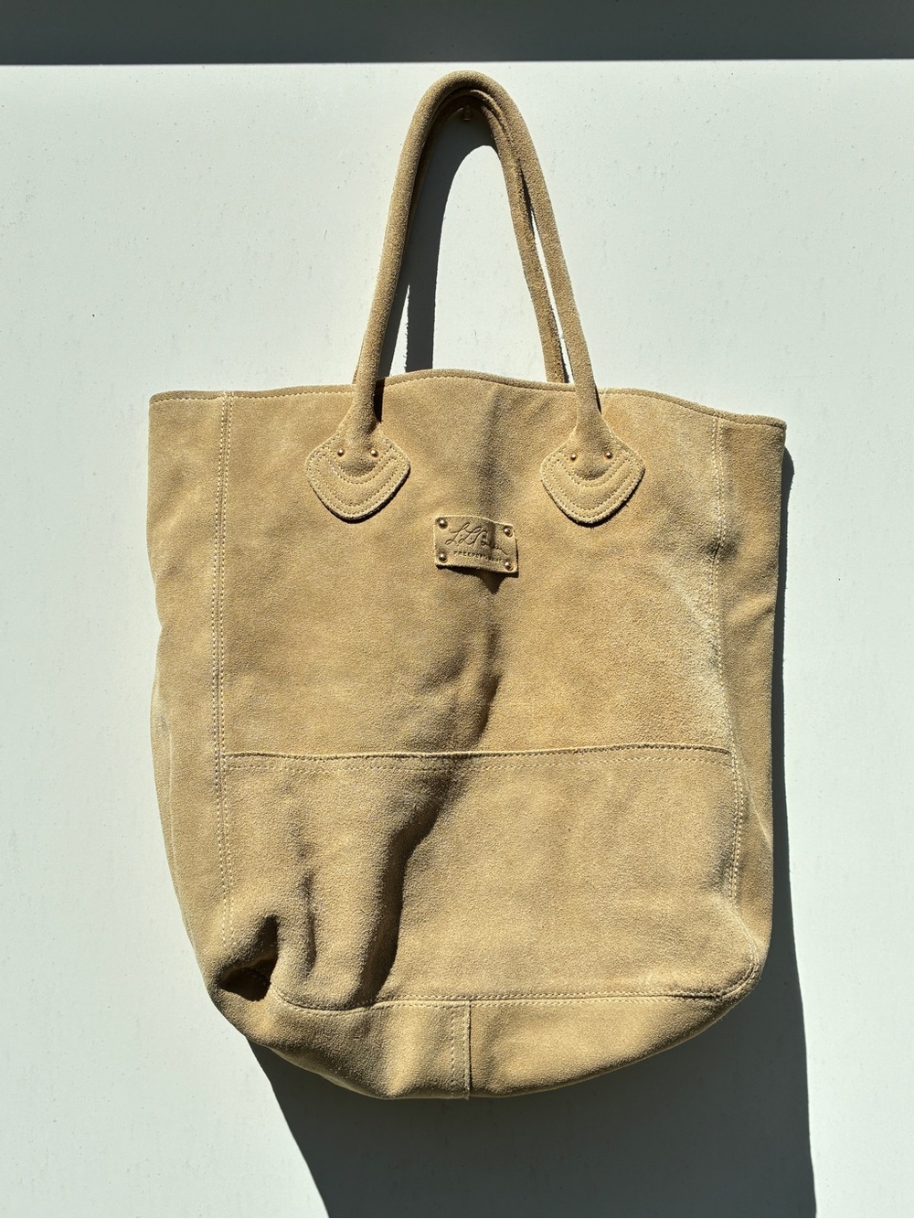 LL Bean Suede Large Tote Bag